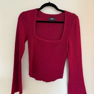 MAEVE SQUARE-NECK BELL-SLEEVE SWEATER Anthropologie